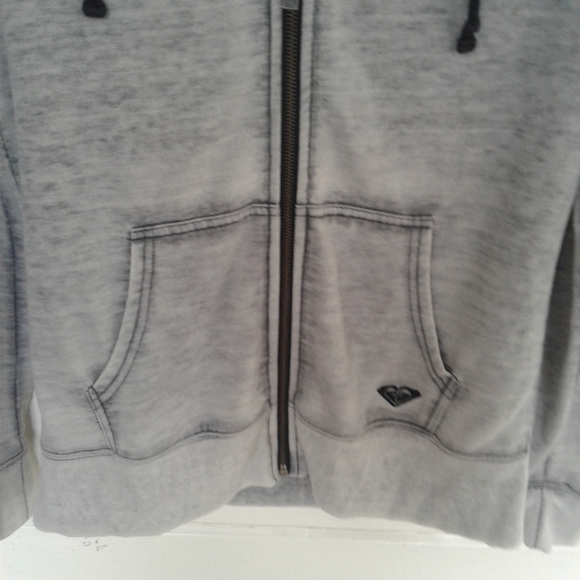 Roxy Gray Sweatshirt Hoodie Full Zipper Small - Picture 3 of 8